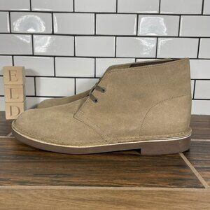 Clarks Bushacre 2 Mens Size 10.5 Shoes Taupe Distressed Suede Chukka Boot